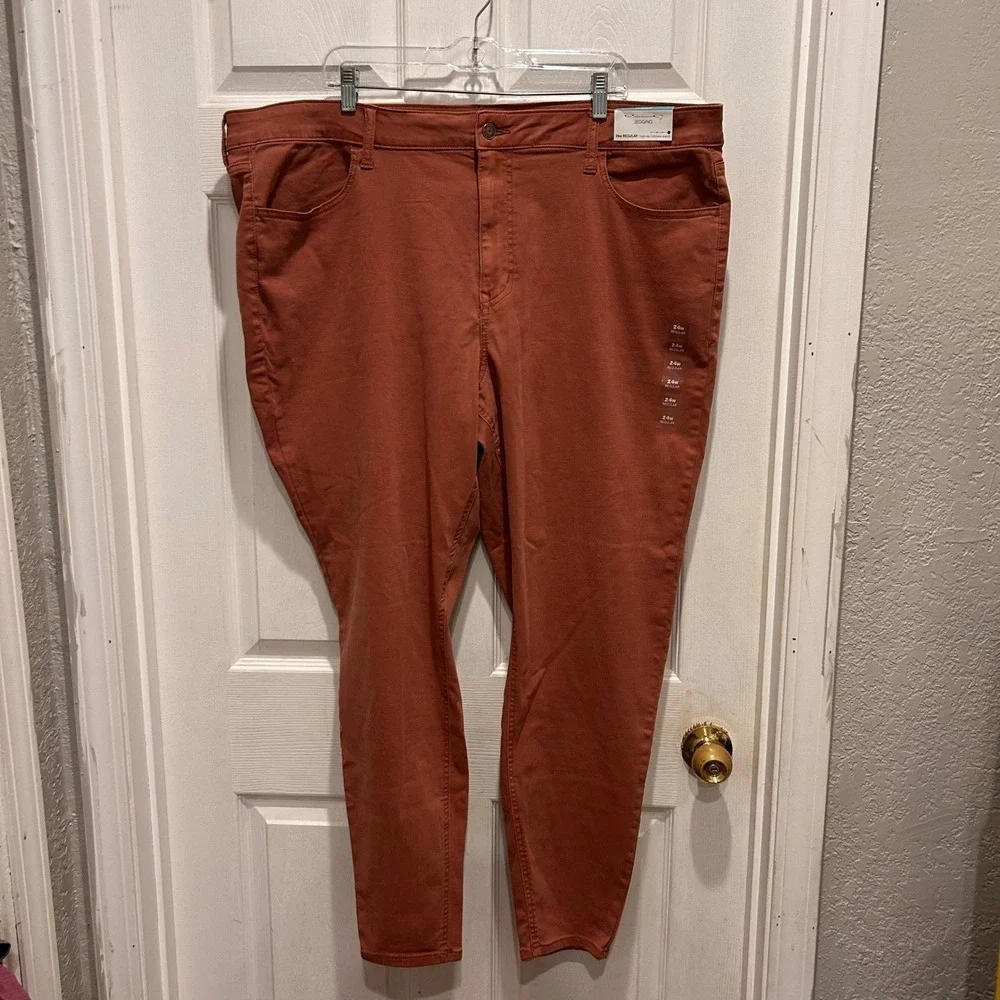 Maurices Womens 24W Regular High Rise Jegging Ultimate Stretch‎ Rust Orange New